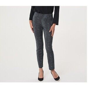 Susan Graver Petite 20WP Ultra Stretch Jacquard ANKLE PANT Snakeskin Print NWOT